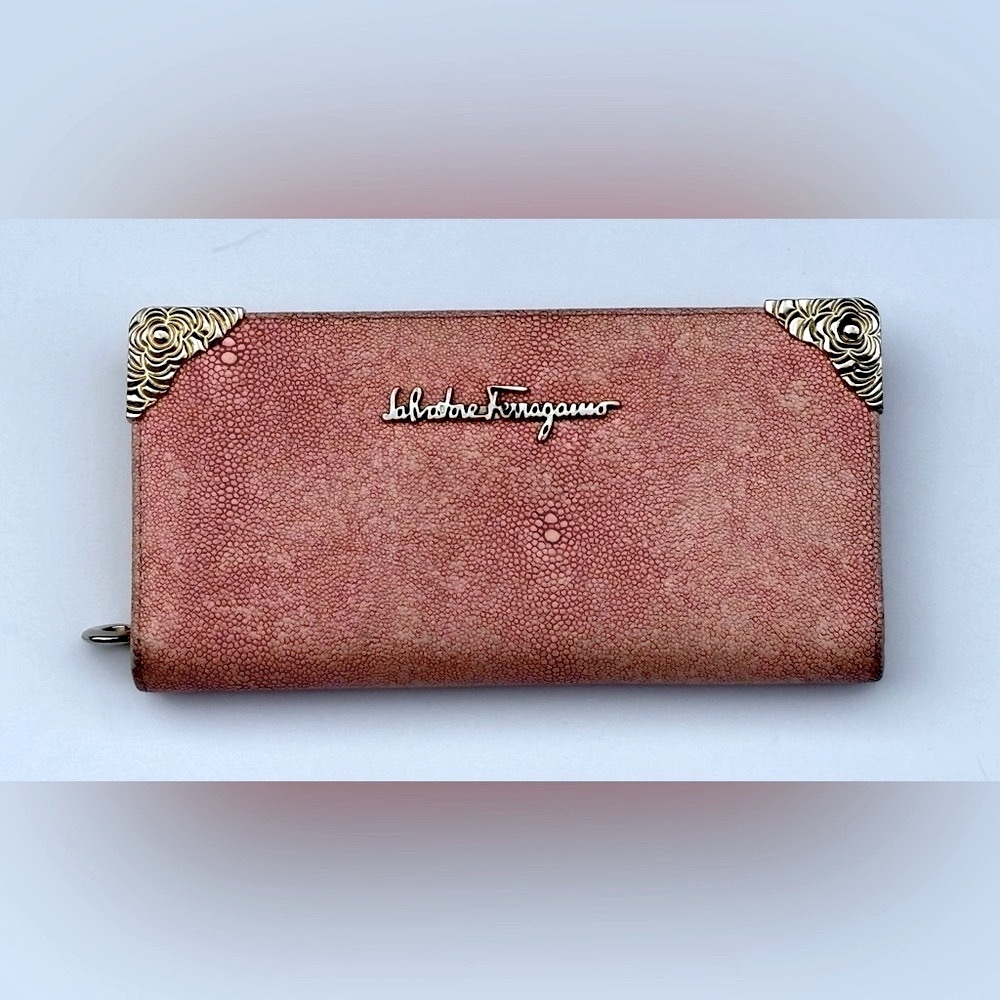 Salvatore Ferragamo Pink Leather Clutch